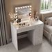 VANITII GLOBAL Kaptafel met Spiegel Verlichting LED 6 Lades Wit 92 x 55 x 127 cm