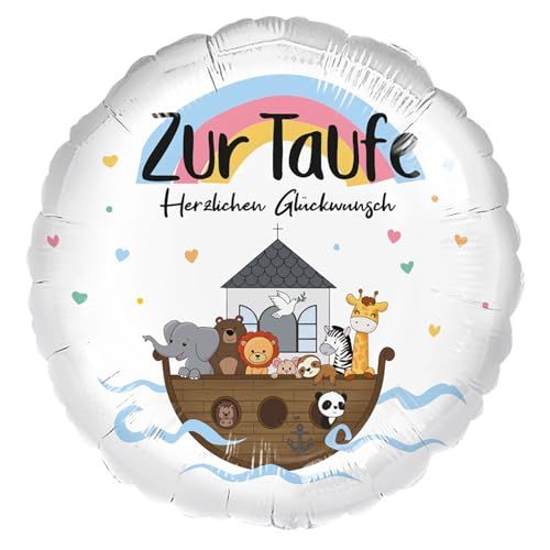 Riethmüller Hoogwaardige folieballon, ballon, voor de doop, GER folieballon, verpakt 45 cm, geschikt voor helium, Riethmüller Party decoratie, reuzenballon