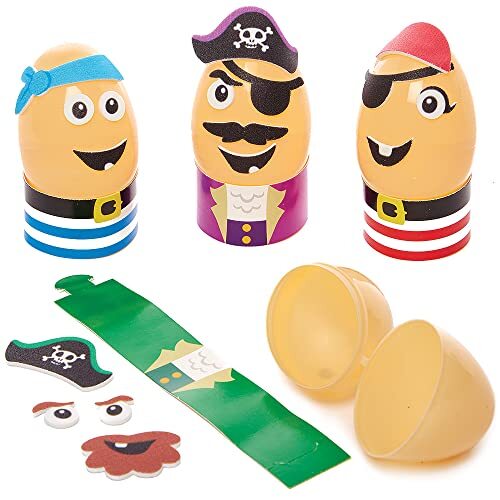 Baker Ross FX529 Piraten Ei sets - Pak van 8, Ei Kunst en Knutsel sets voor Kinderen