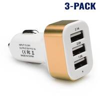 Stuff Certified 3-Pack High Speed 3-Port Autolader/Carcharger Goud