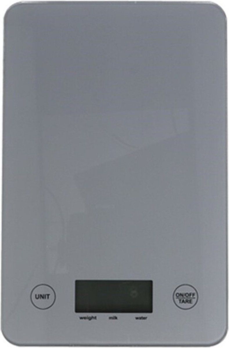 Trendo Digitale keukenweegschaal grijs RVS - 23 x 15 cm - Elektrisch
