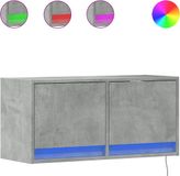 vidaXL TV-wandmeubel met LED-verlichting, betonkleur, 80x31x38 cm