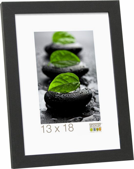 Deknudt Frames Basic smal zwart hout MDF fotomaat 18x24 cm