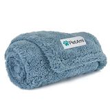 PetAmi Pluche deken, waterdicht, voor kleine en middelgrote honden, zacht en warm, sherpa, omkeerbare bescherming voor katten en puppy's, wasbaar, poederblauw, 61 x 81,3 cm