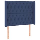 VidaXL Hoofdbord met randen 163x16x78/88 cm stof blauw