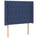 VidaXL Hoofdbord met randen 163x16x78/88 cm stof blauw