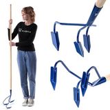 KADAX Handcultivator van metaal, cultivator met lange steel van hout, robuuste cultivator, tuinklauw, tuinhak voor het losmaken van de grond (met 5 tanden)