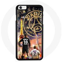 Maniacase Hoesje voor iPhone SE PSG Neymar et Mbappé Vrolijk kerstfeest