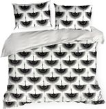 Taie d'oreiller, set de 2, 160 x 200 cm, noir/blanc, 100% coton