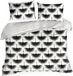 Taie d'oreiller, set de 2, 160 x 200 cm, noir/blanc, 100% coton