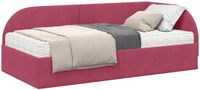 vidaXL Hoekbedframe met Matras 2 st Wijnrood 90 x 190 cm Fluweel