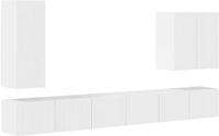 vidaXL Tv Wandkast Set 6 st Hoogglans wit