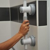 Verstelbare Handgreep Vario met Zuignap - Grijs en Wit - Kunststof