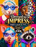 Dressed Animals Color by Pixel: Dressed to Impress: Stylish Animal Portraits with Different Grid Shapes for Adults, Color by Number Book