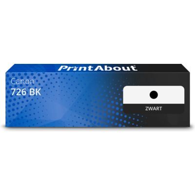 PrintAbout huismerk Toner 726 BK Zwart Geschikt voor Canon