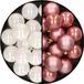 Kaemingk B.V. 32x Boules de Noël en plastique nacré blanc et rose poudré 4 cm