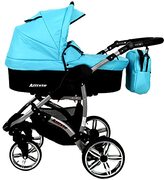 Lux4Kids Kinderwagen, babyzitje, buggy, 2-in-1, 3-in-1, Isofix Allviox by Black Blue 014 2-in-1, zonder babyzitje