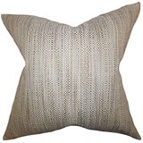 The Pillow Collection Zebulun Geweven kussensloop, polyester, bruin, 7485 x 7485 x 2616 cm