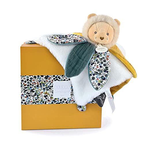 Doudou et Compagnie Boh'aime DC4025 knuffeldier bloemblaadje leeuw geel 27 cm - Geboortecadeau