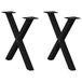VidaXL Salontafelpoten 2 stuks X-vormig 50x(42-43) cm Staal Zwart