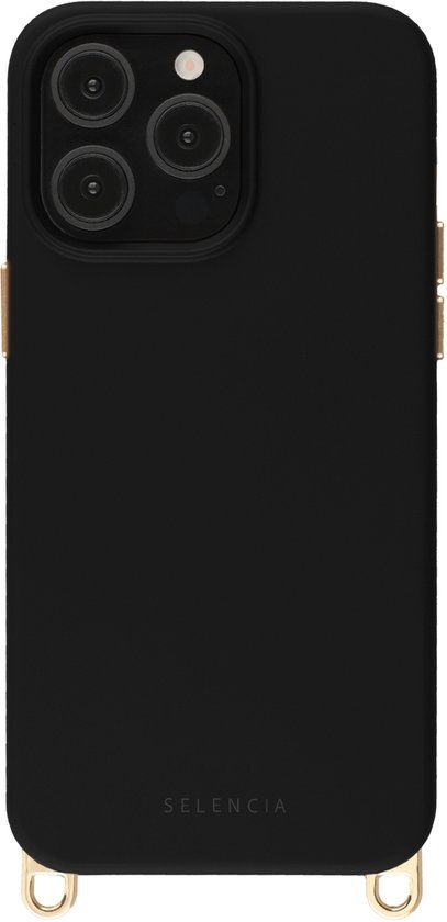 Selencia Rivièra MagSafe Backcover met afneembare haakjes voor de Apple iPhone 14 Pro - Velvet Black