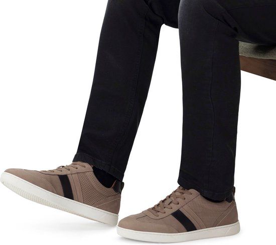 No Stress Heren Beige Nubuck Sneakers Maat 43