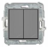 Karlik Mini double interrupteur, encastré, gris mat