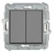 Karlik Mini double interrupteur, encastré, gris mat