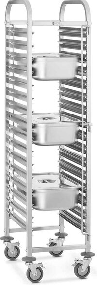 Royal Catering Dienbladenwagen - 16 GN - Zilver - Roestvrij staal