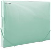 DONAU 8545002PL-06 Verzamelbox, documentenbox, archiefbox met hoekklemmen, van kunststof/PP 700μm, groen-transparant, voor DIN A4 | Rugbreedte 30 mm | Opvouwbare zijkanten | Voor kantoor en school