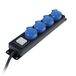 as - Schwabe Bloc de 4 prijzen de distributie Avec interrupteur, prijzen de courant de sécurité Avec couvercles kortingstables, 1,5 m de câble, 230V, 16A, IP44, Noir, 838611