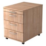 hjh OFFICE PRO Ladeblok - 3 Lades - Verrijdbaar - Walnoot - Bari 1606 BO