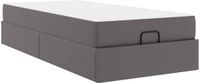 vidaXL Bedframe met matras, 2 stuks, grijs, PVC