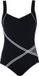 Sunflair Badpak Zwart/Wit Gestreept Mouwloos V-hals 100% Polyester