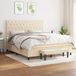 vidaXL Boxspring met matras, stof, crèmekleurig, 160x200 cm