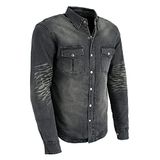 Milwaukee Leather Heren Mpm1620-zwart denim bikershirt met aramide (pak van 1)