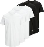 JACK & JONES 5-pack heren T-shirts - ronde hals - Multipack heren ondershirt katoen - Korte mouwen - Zwart/Wit / XS