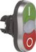 BACO L61QB21 Bouton-poussoir double Bague frontale en plastique, chromé Vert, Rouge