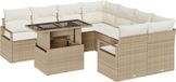 vidaXL Salon de jardin 8 places Beige Polyrotin Ensemble d'angle