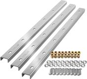 Sotech Noklijsten 3 stuks U-vorm echt roestvrij staal 90 x 4 x 2 cm voor tafelbladen / incl. bevestigingsschroeven en inschroefhulzen Verstevigingsprofiel