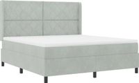 vidaXL Boxspring bed met hoofdeinde Lichtgrijs 180 x 200 cm Fluweel