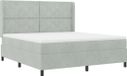 vidaXL Boxspring bed met hoofdeinde Lichtgrijs 180 x 200 cm Fluweel