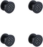 FortiFura Calvi zijdouche - 5cm - rond - 4 stuks - mat zwart