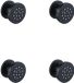 FortiFura Calvi zijdouche - 5cm - rond - 4 stuks - mat zwart