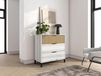 Armoire à 3 tiroirs, 80 x 81,3 x 40 cm, blanc à rayures
