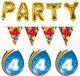 Folat - Verjaardag feestversiering 4 jaar PARTY letters en 16x ballonnen met 2x plastic vlaggetjes