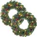 Black Box Couronne de Noël - 2x - 45 cm - Vert - Plastique - Avec éclairage