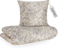 Esprit Satin Beddengoed 135x200 cm Grijs Boho Paisley Dekbedovertrek + Kussensloop