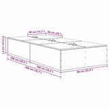vidaXL Opbergbedframe Zwart eiken Bewerkt hout 80 x 200 cm