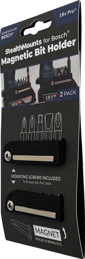 StealthMounts BH-BO-BLK-2 Magnetische bithouder voor Bosch - Zwart - 2-pack
